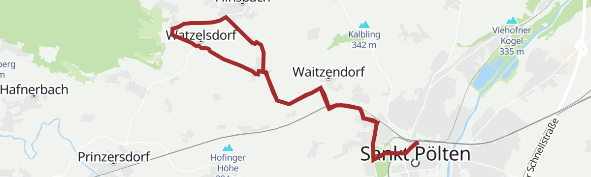 Route map: Bike route Neidling loop (with connection to St. Pölten)